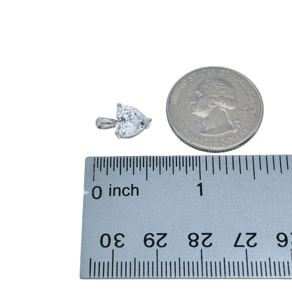 Silver 925 CZ Heart Pendant - Picture 4 of 5